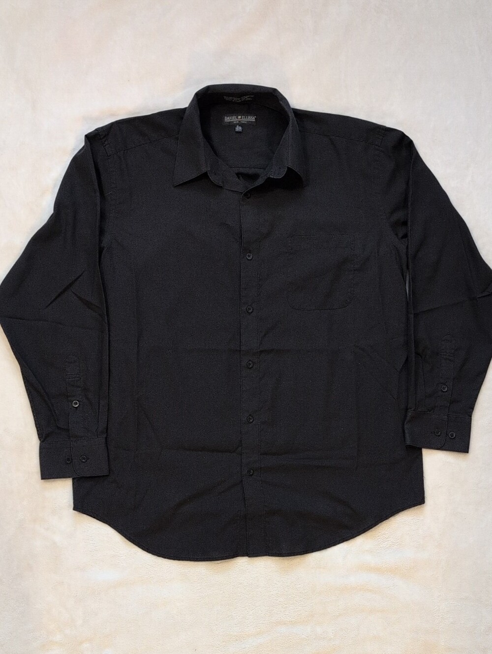 Daniel Ellissa New York Black Dress Shirt 16.5 34 35 Fitted Formal